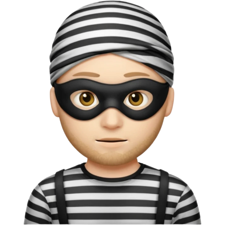 A theif robber emoji,Stripped shirt,eye mask. emoji
