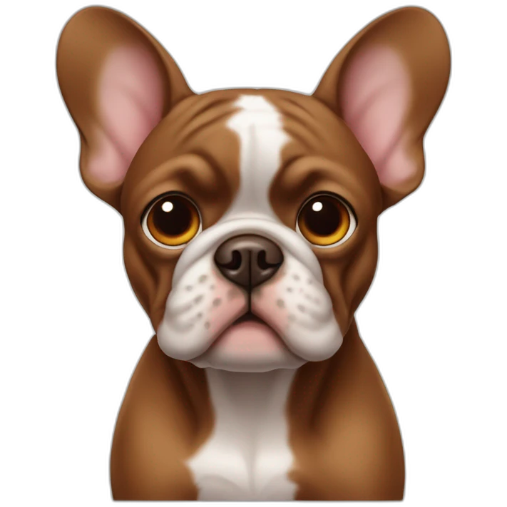 Bouledogue francais marron emoji