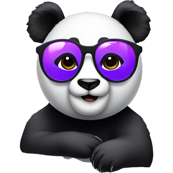 Panda with purple glasses emoji