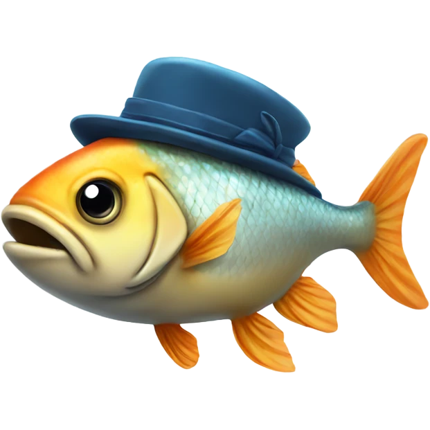 Fish with hat emoji
