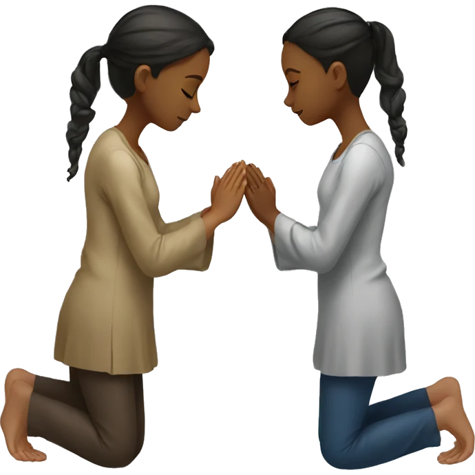 Two girls praying together emoji