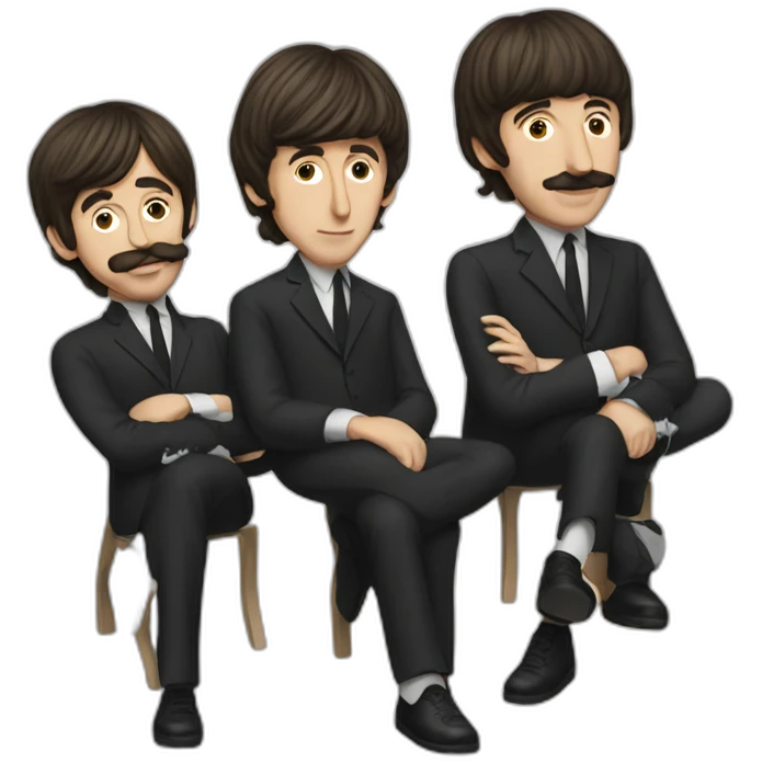 the Beatles four guys emoji