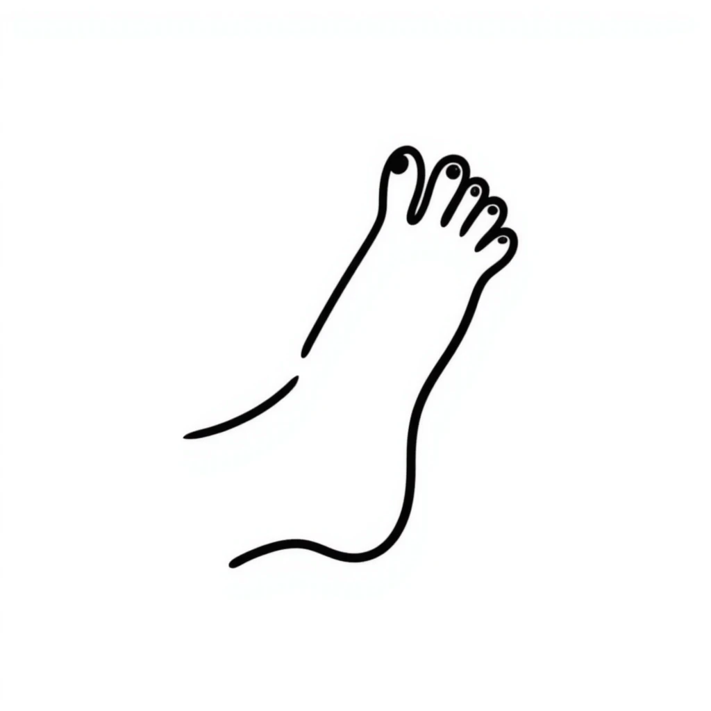 cartoon foot with toes spread wide like fingers emoji