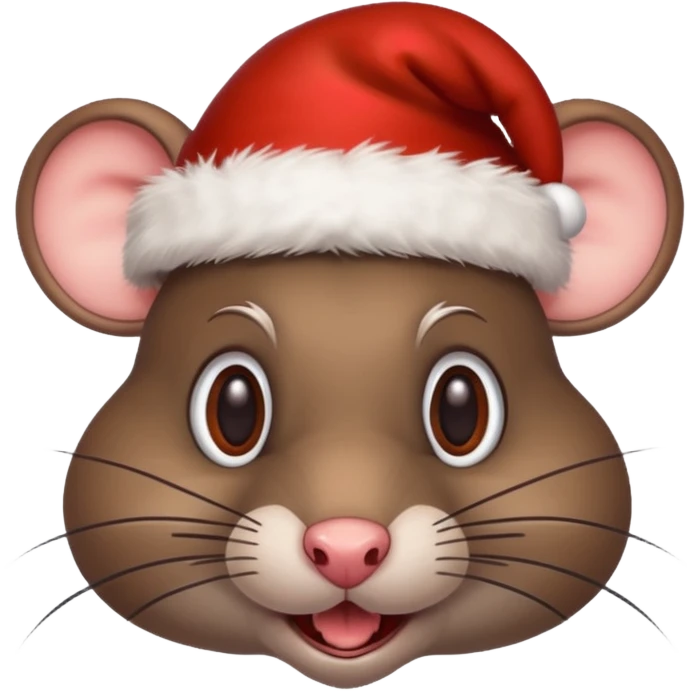 Crazy swamp  rat with Christmas hats emoji