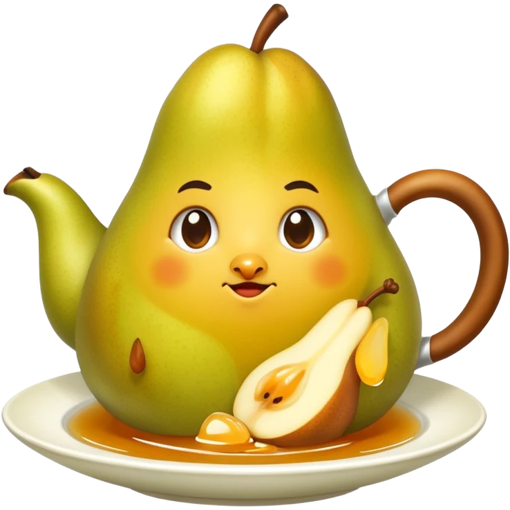 cut up pear tea soup emoji