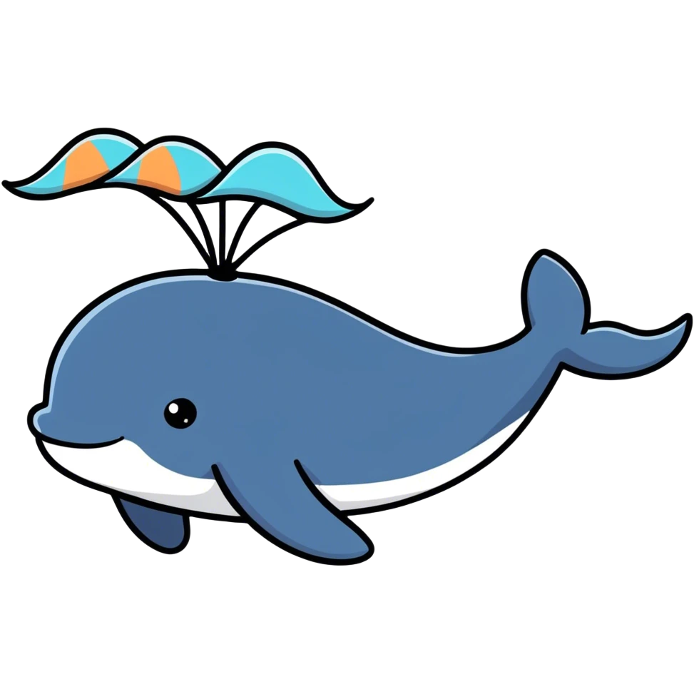 Flying whale with wings emoji