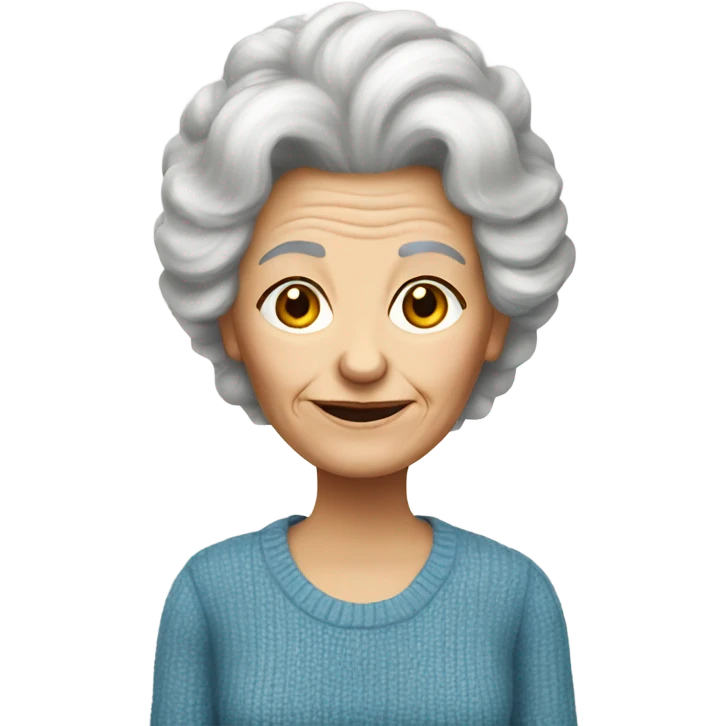 an elderly white woman with a fluffy hairstyle wearing a blue sweater emoji