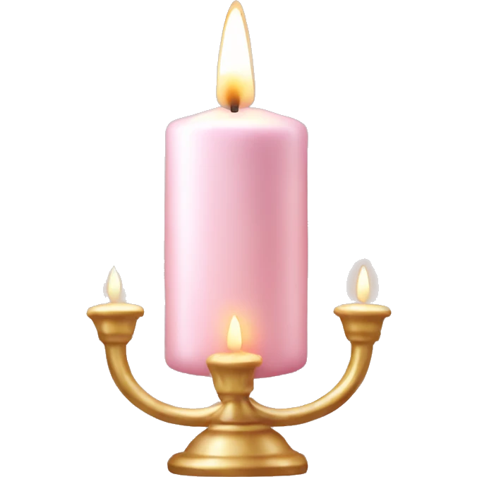 pale pink christmas candle with holy emoji