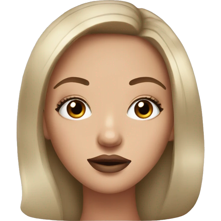 Brunette white girl with big lips and lashes emoji
