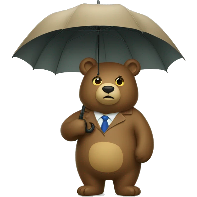 Bear with an umbrella emoji