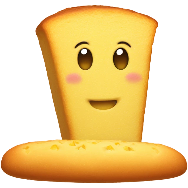 Corn bread with cute face emoji