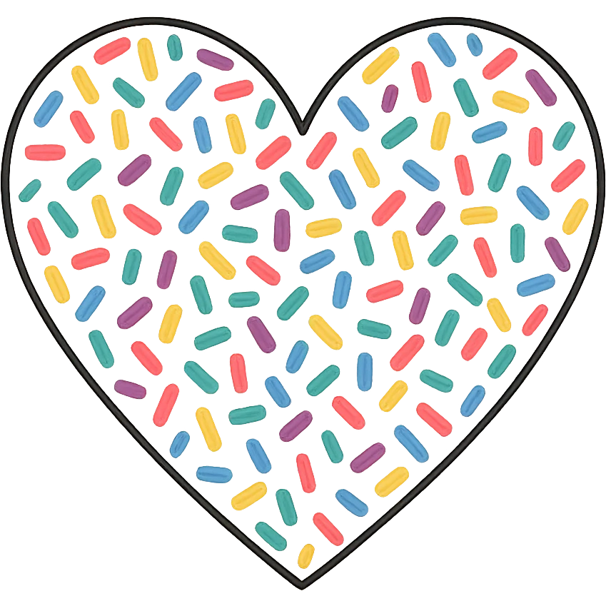 heart with a confetti pattern, clean digital illustration emoji