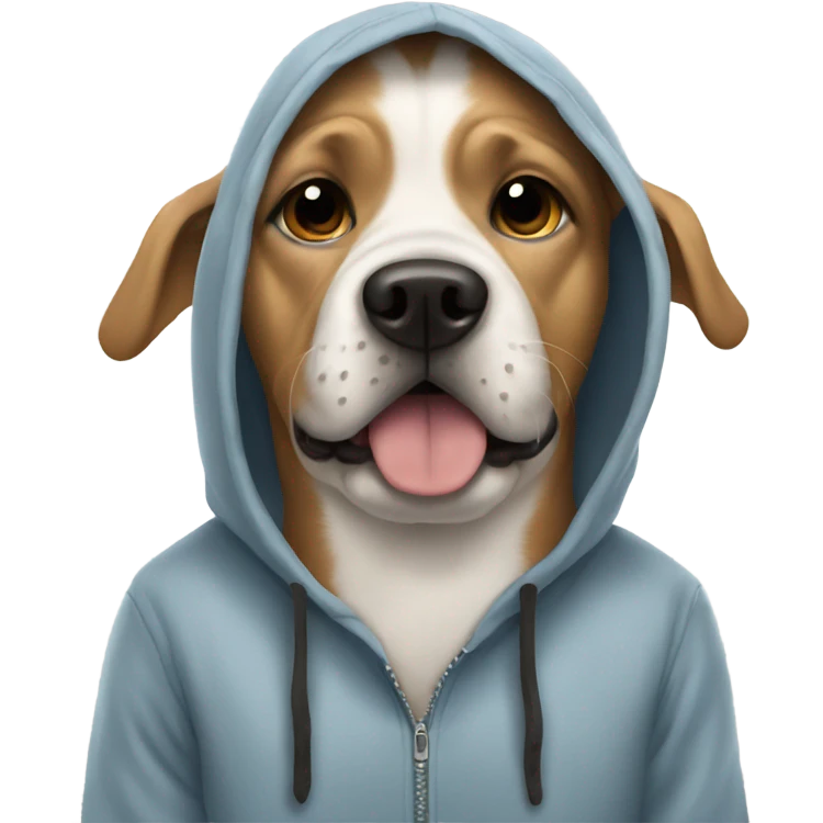 Dog wearing a hoodie  emoji
