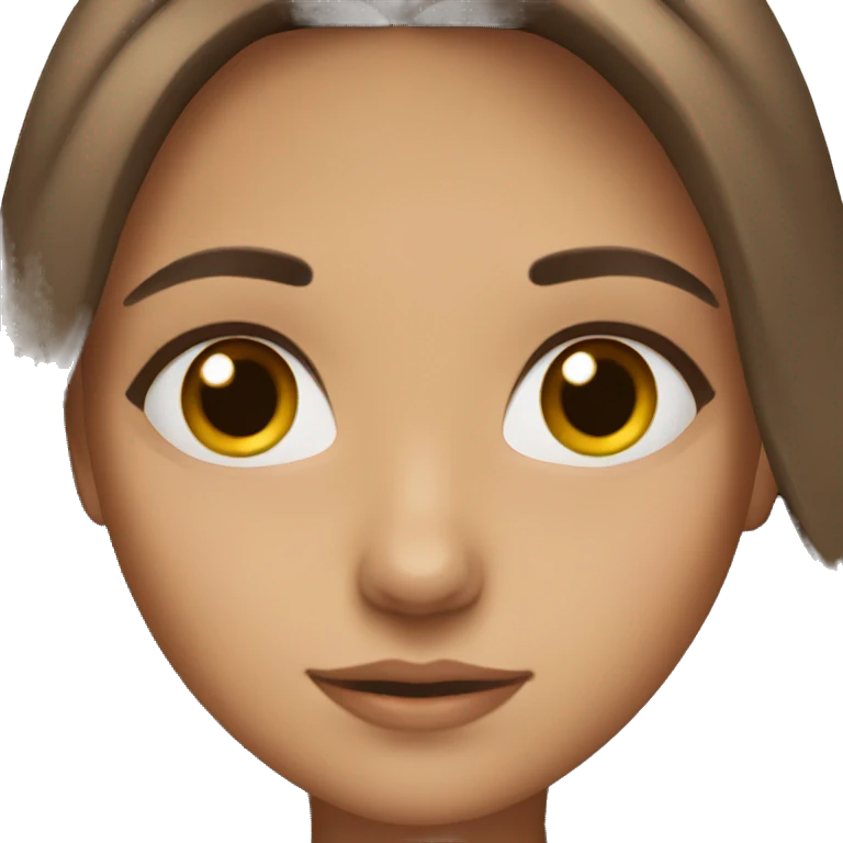 girl with brown hair and brown eyes  emoji