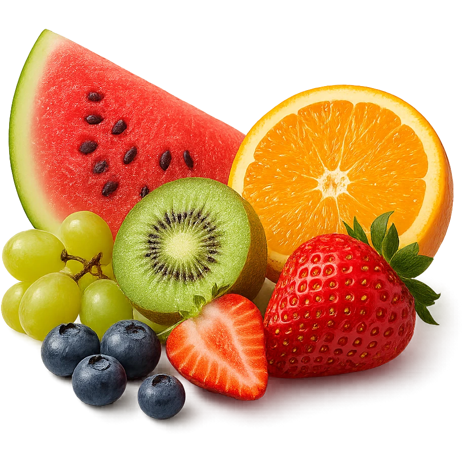 porzione di frutta fresca, iperrealistico 4k emoji