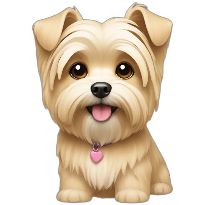 Morkie with beige ears emoji
