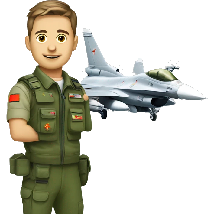 Zelenskiy with small F-16 emoji
