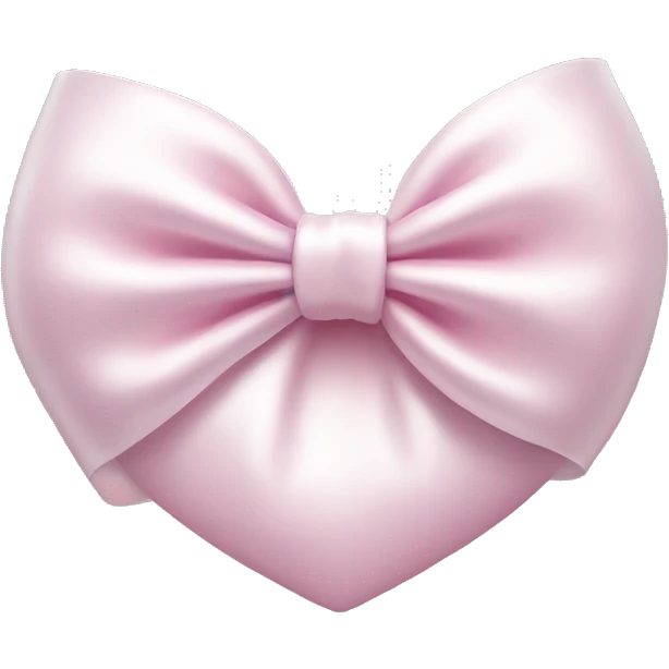 white satin bow on a pink heart emoji