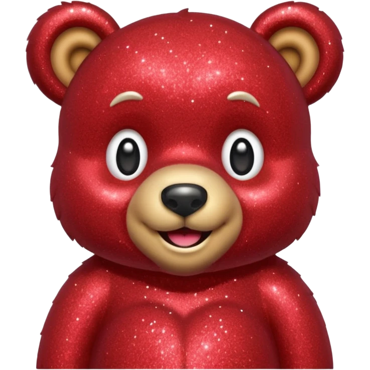 red glitter sweet bear Happy  emoji