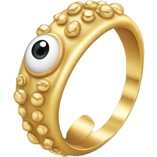 thin gold ring studded with eyes emoji