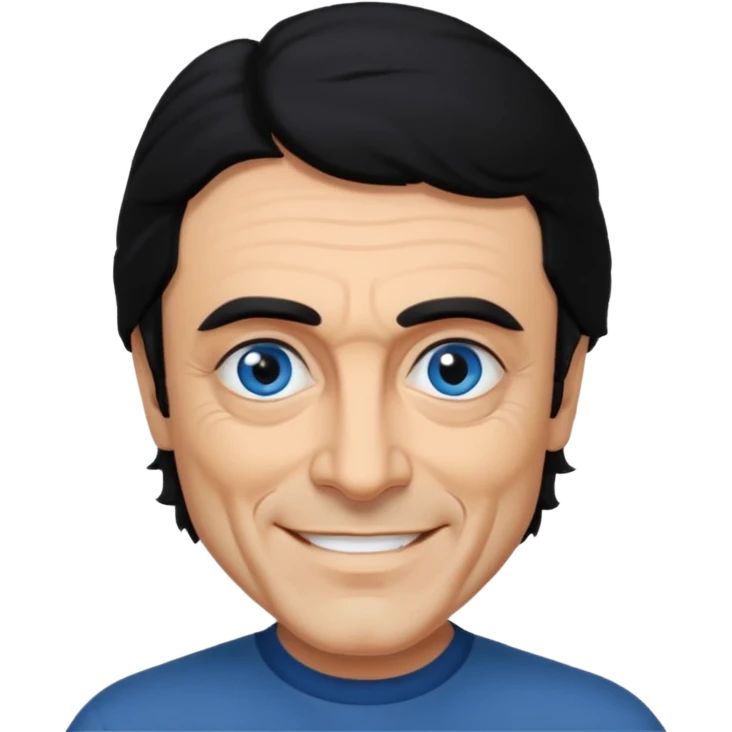 Ian McShane with blue eyes, black hair emoji