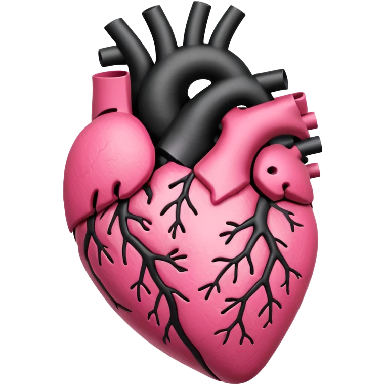 a pink and black human heart emoji