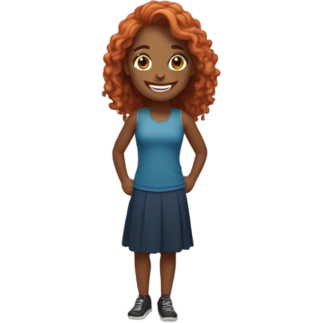 smiling auburn girl indoors emoji