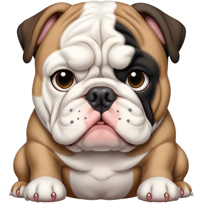 Black and white English bulldog  emoji