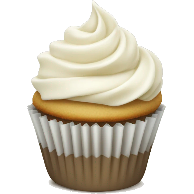 vanilla cupcake with vanilla frosting emoji