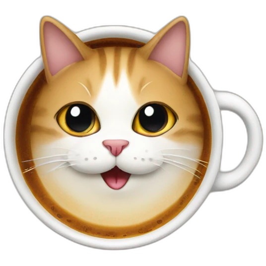 Cat in a coffee emoji