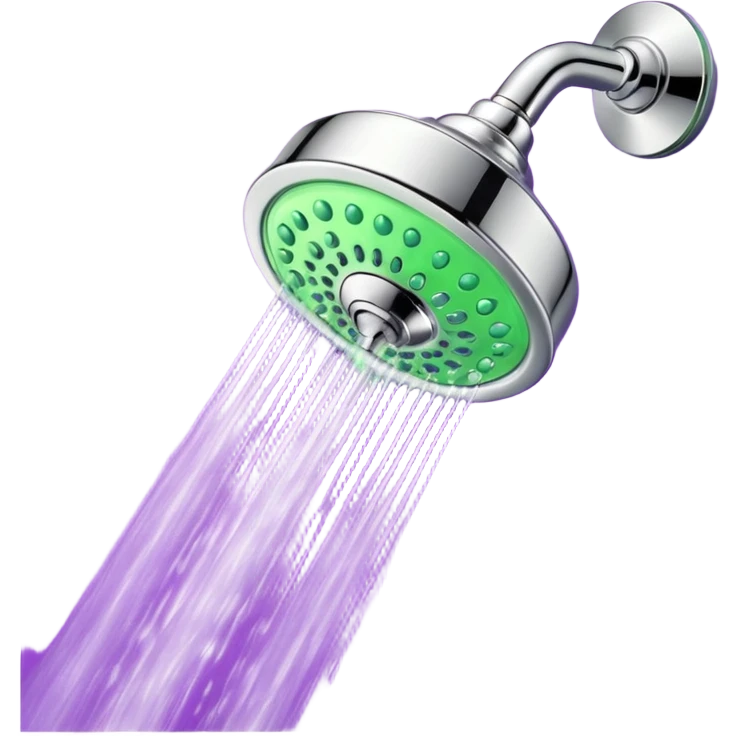 Purple and green shower emoji