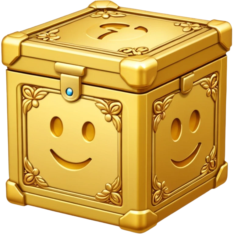 open Gold box frontview emoji