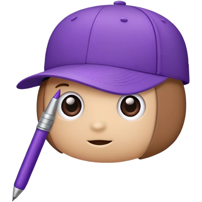 A plastic brown ball cap and the long rectangle purple. (With a pen) And looks like a BFDI style emoji