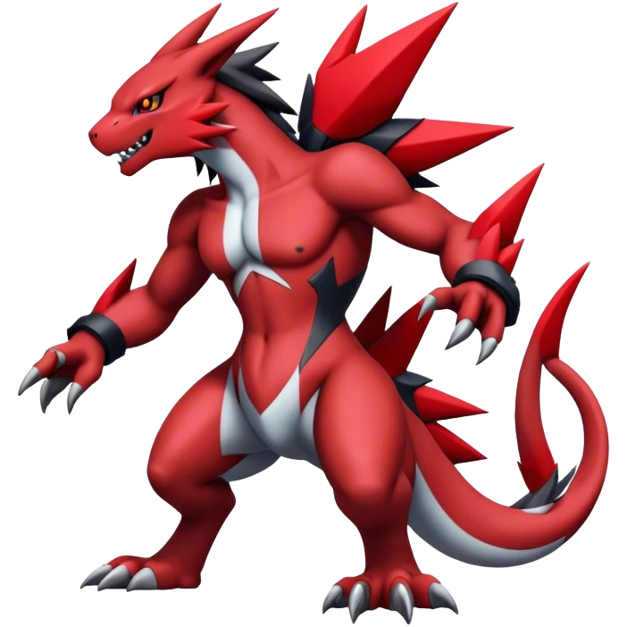 Edgy Cool Beautiful Guilmon-Zoroark, full body emoji