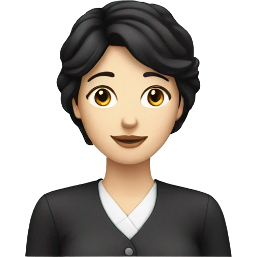 white woman with black hair and with documents emoji