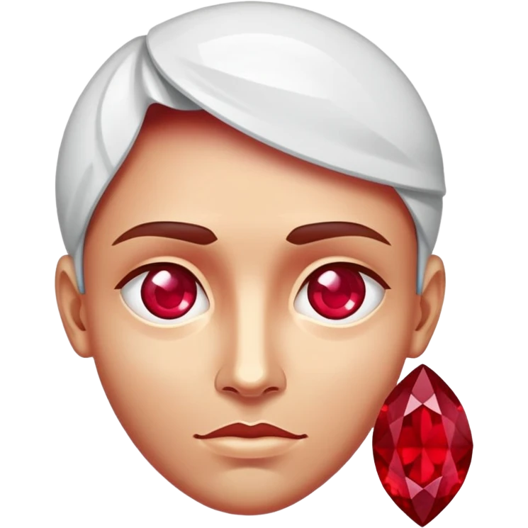 mind-blown face with a ruby gemstone floating above the head emoji