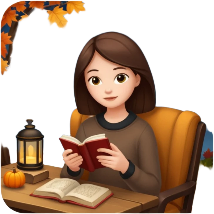 🍁☕📖 Cozy autumn evening with a warm coffee and a book emoji