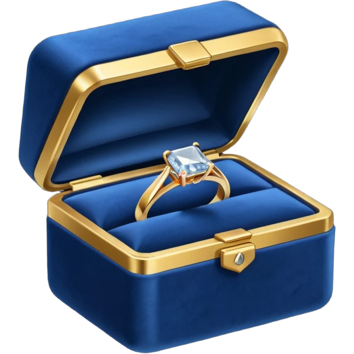dark blue box with an engagement ring emoji