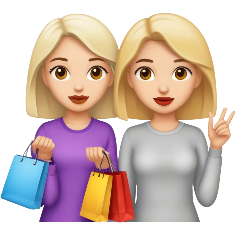 Two girls shopping  emoji