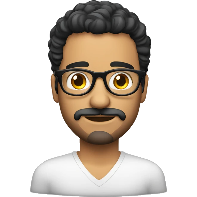 maestro de español con el cabello corto con lentes cabello negro con rasgos hispanos europeos emoji