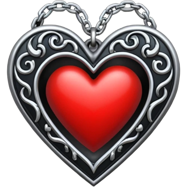 gothic heart with a chain emoji