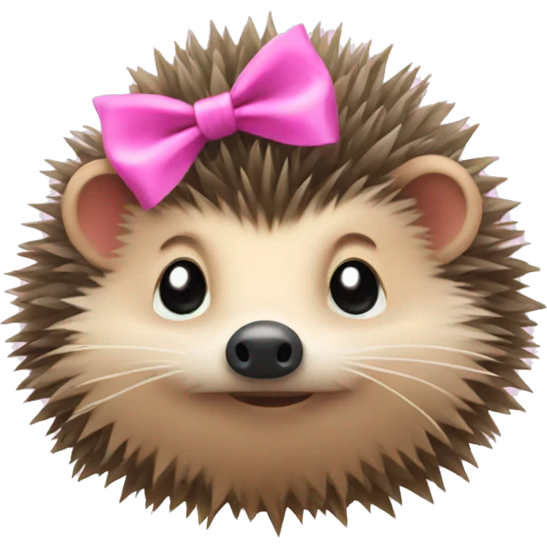 hedgehog with a pink bow emoji