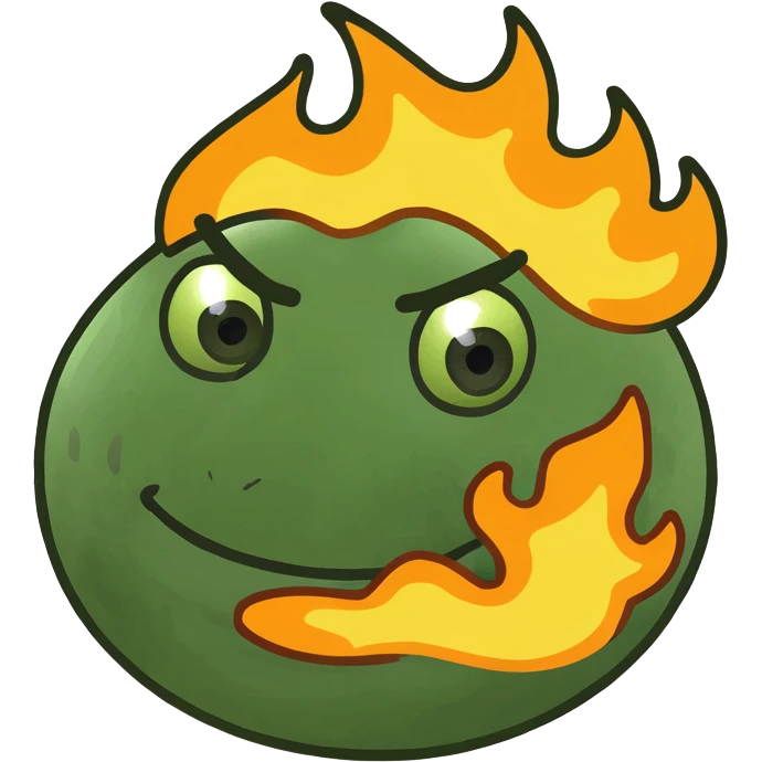Green fire emoticon emoji emoji