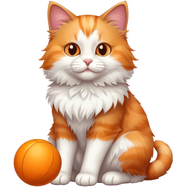 cat full body sitting playing with a toy ball emoji