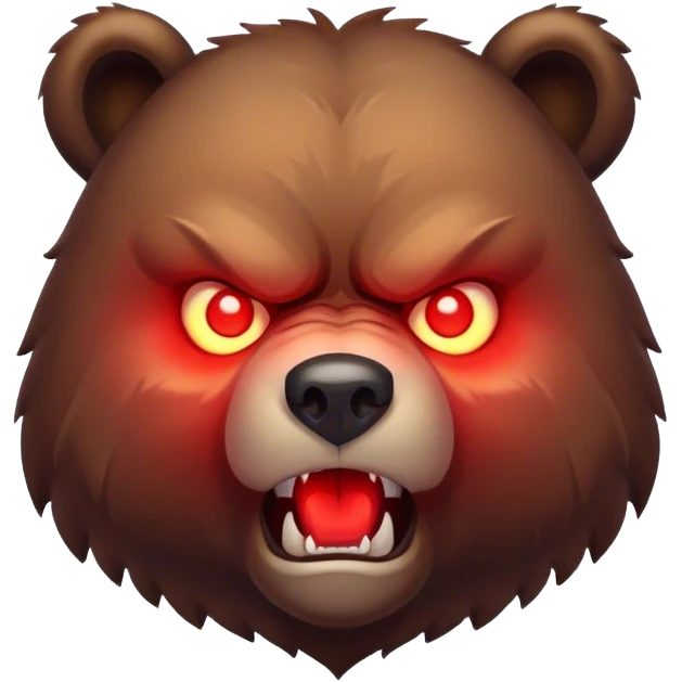 angry bear with solid red glowing eyes  emoji