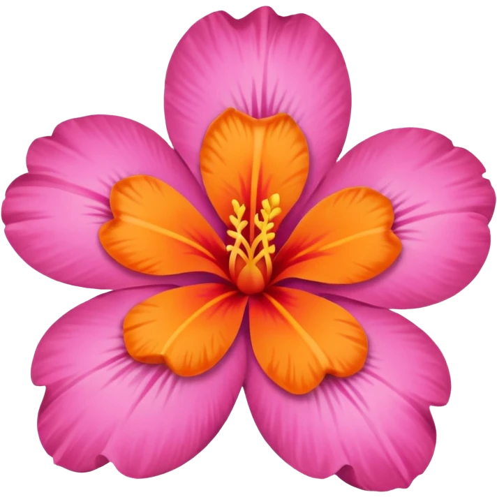 Hawaiian flower pink in the middle and orange on the outer emoji