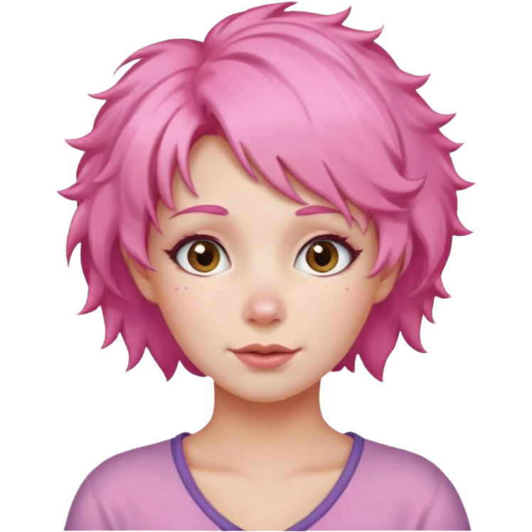  fluffy pink  hair woman emoji