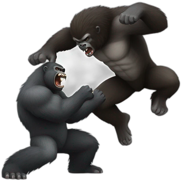 Werewolf fighting a Gorilla emoji