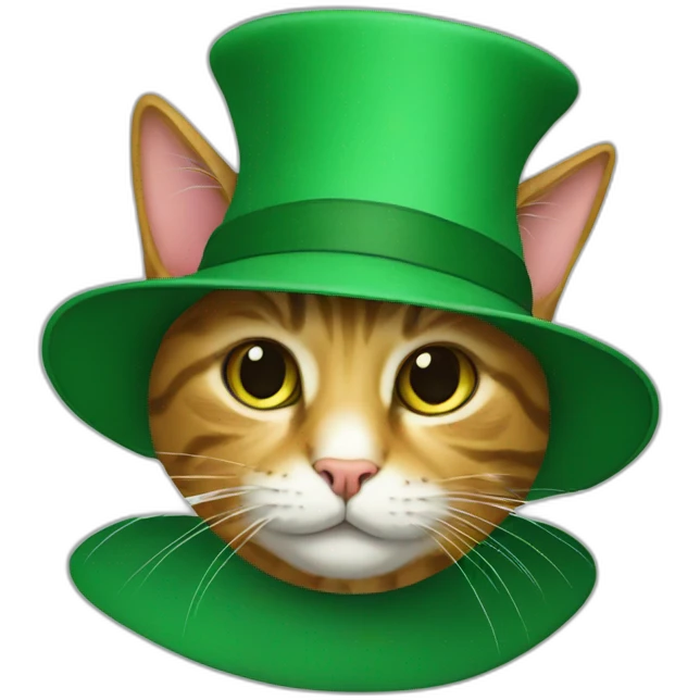 Cat green hat emoji