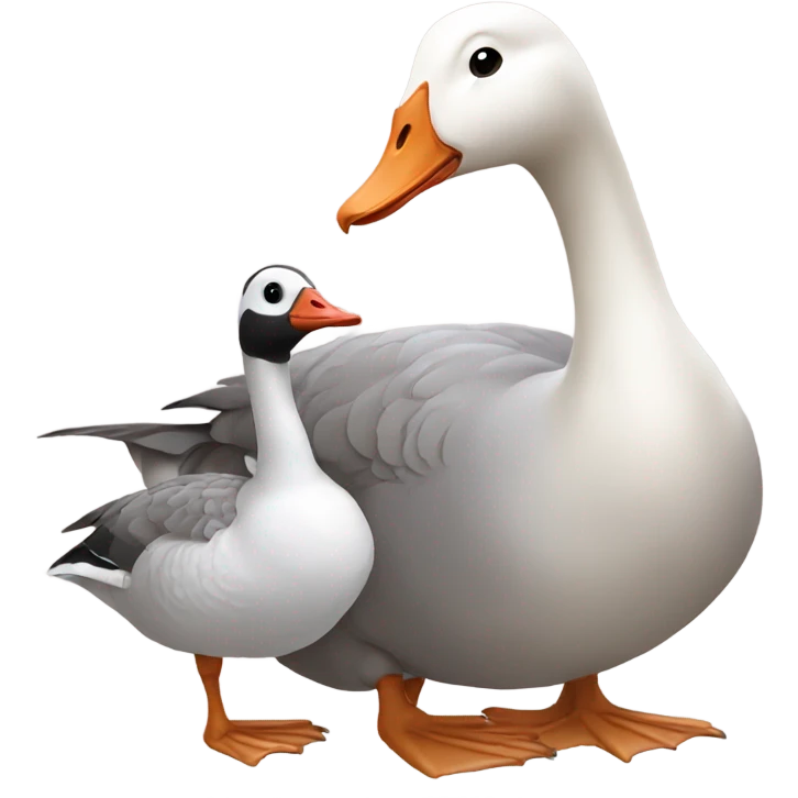 Goose with human baby emoji